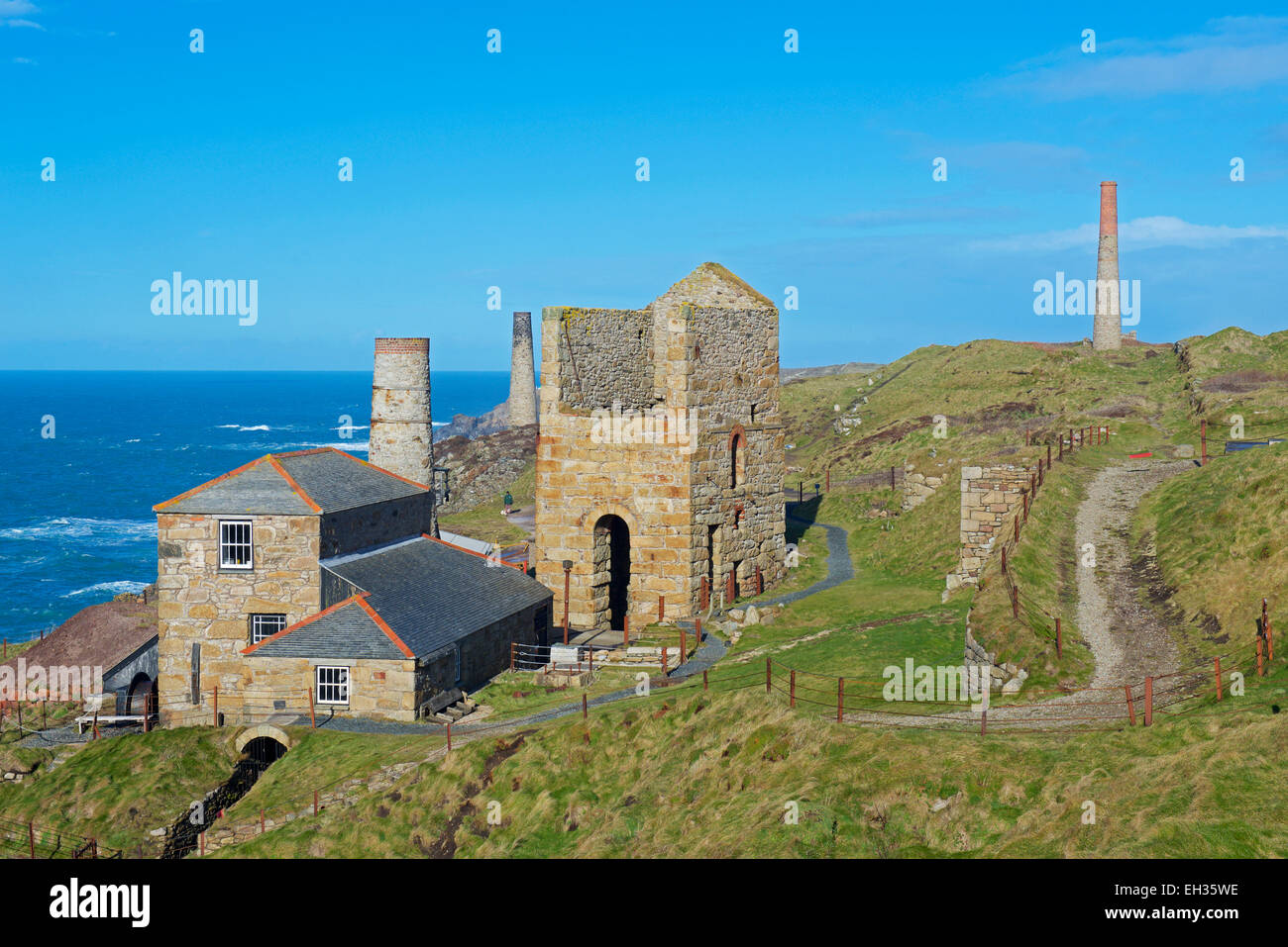 Levant Tin Mine, Cornwall, England UK Stock Photo Alamy