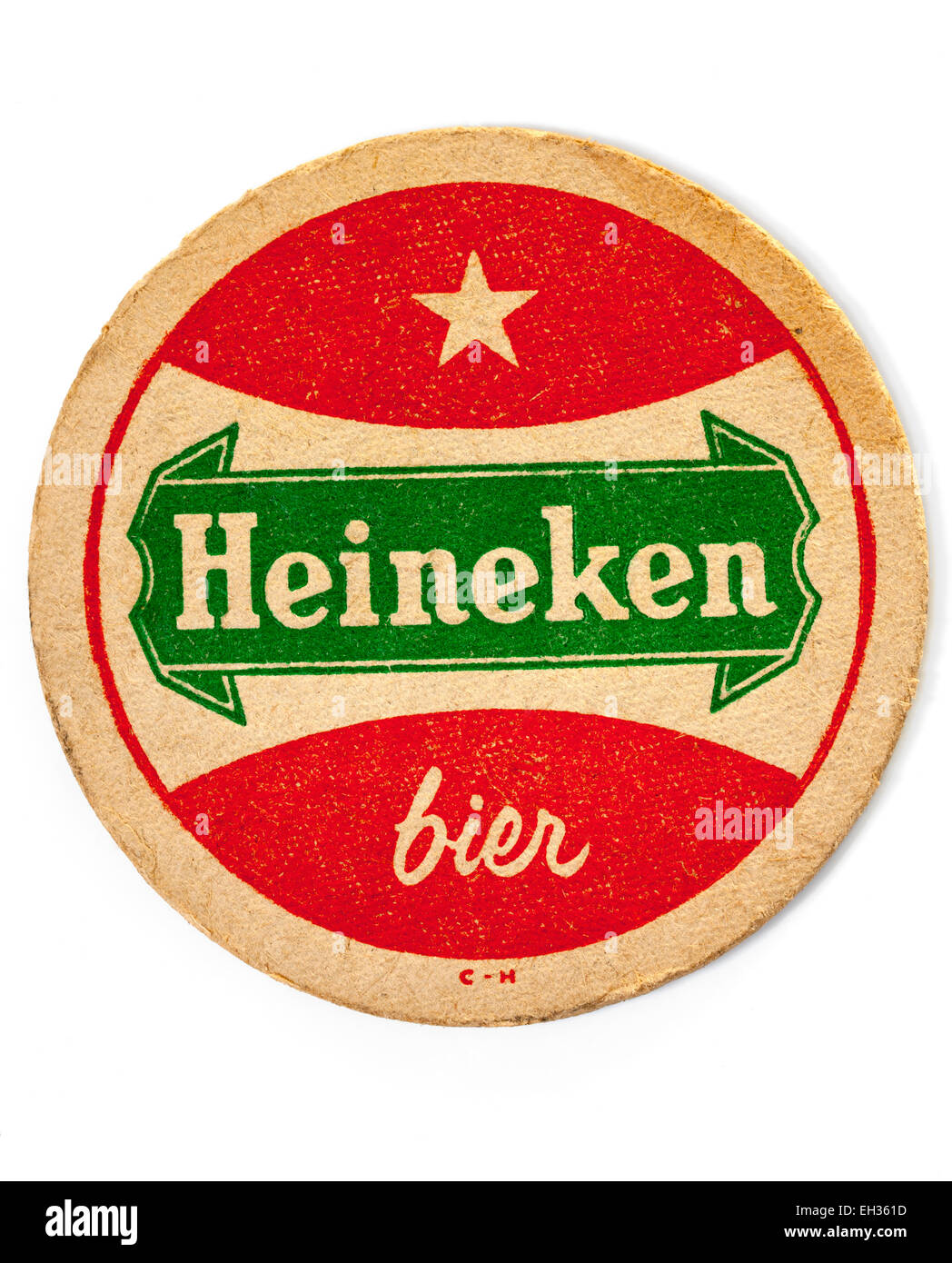 Vintage Beermat Advertising Heineken Beer Stock Photo