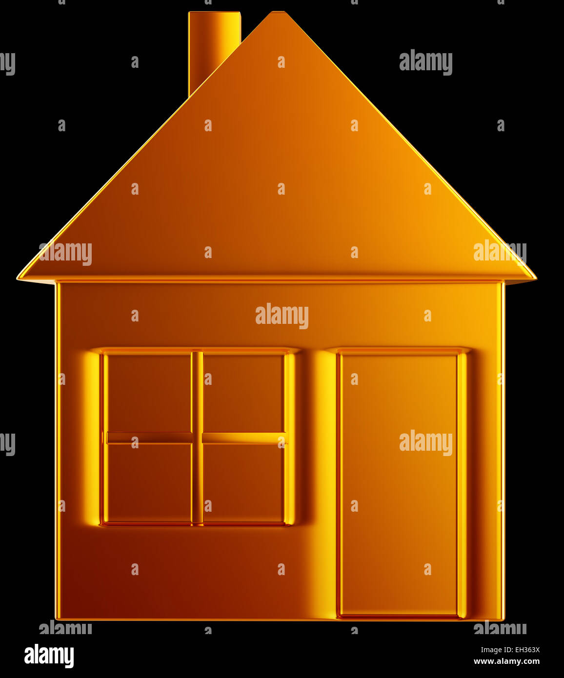 Costly home golden house shape over black Stock Photo Alamy