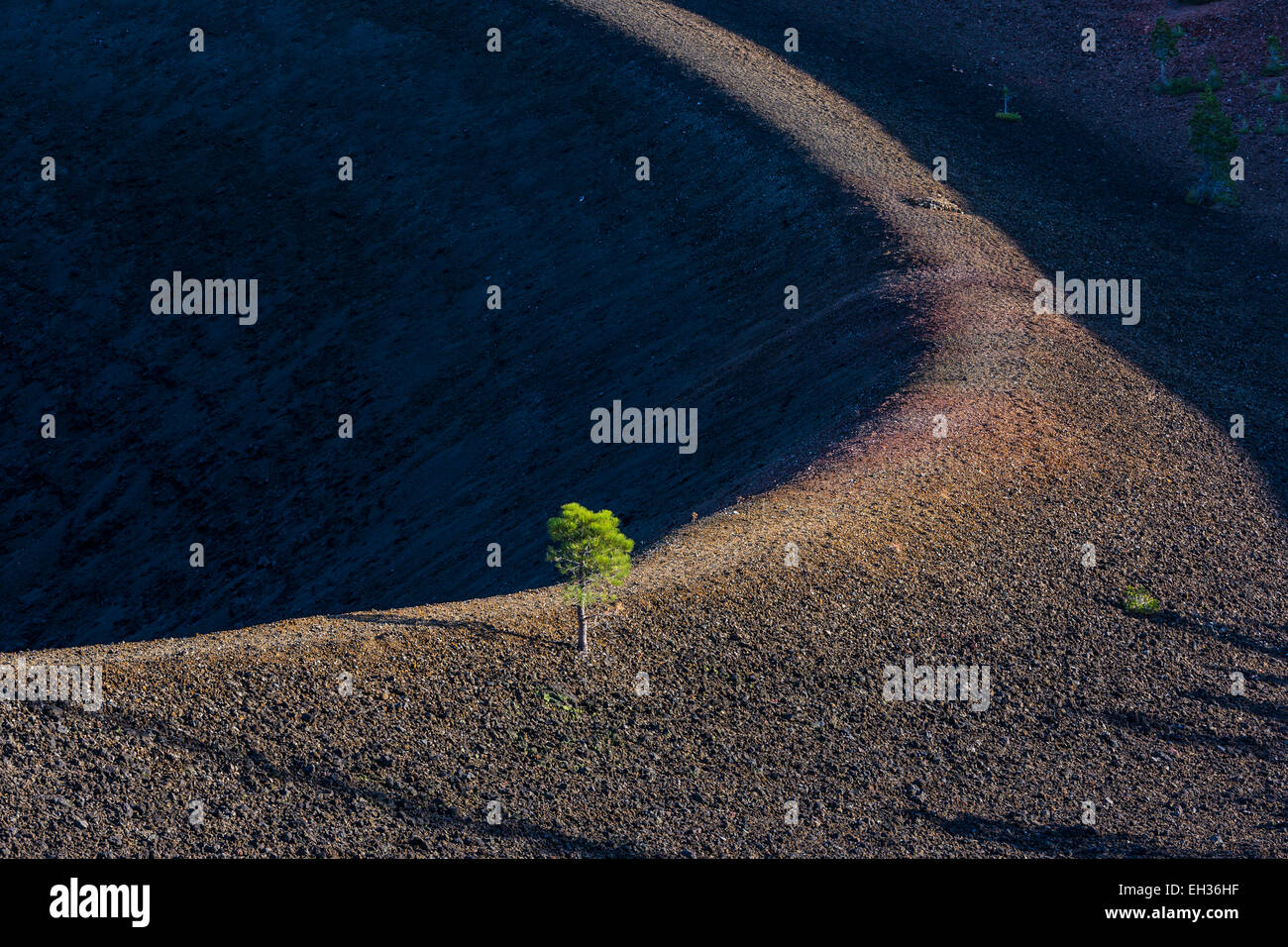 Rim of the volcanic cinder cone along the Cinder Cone Trail in Lassen ...