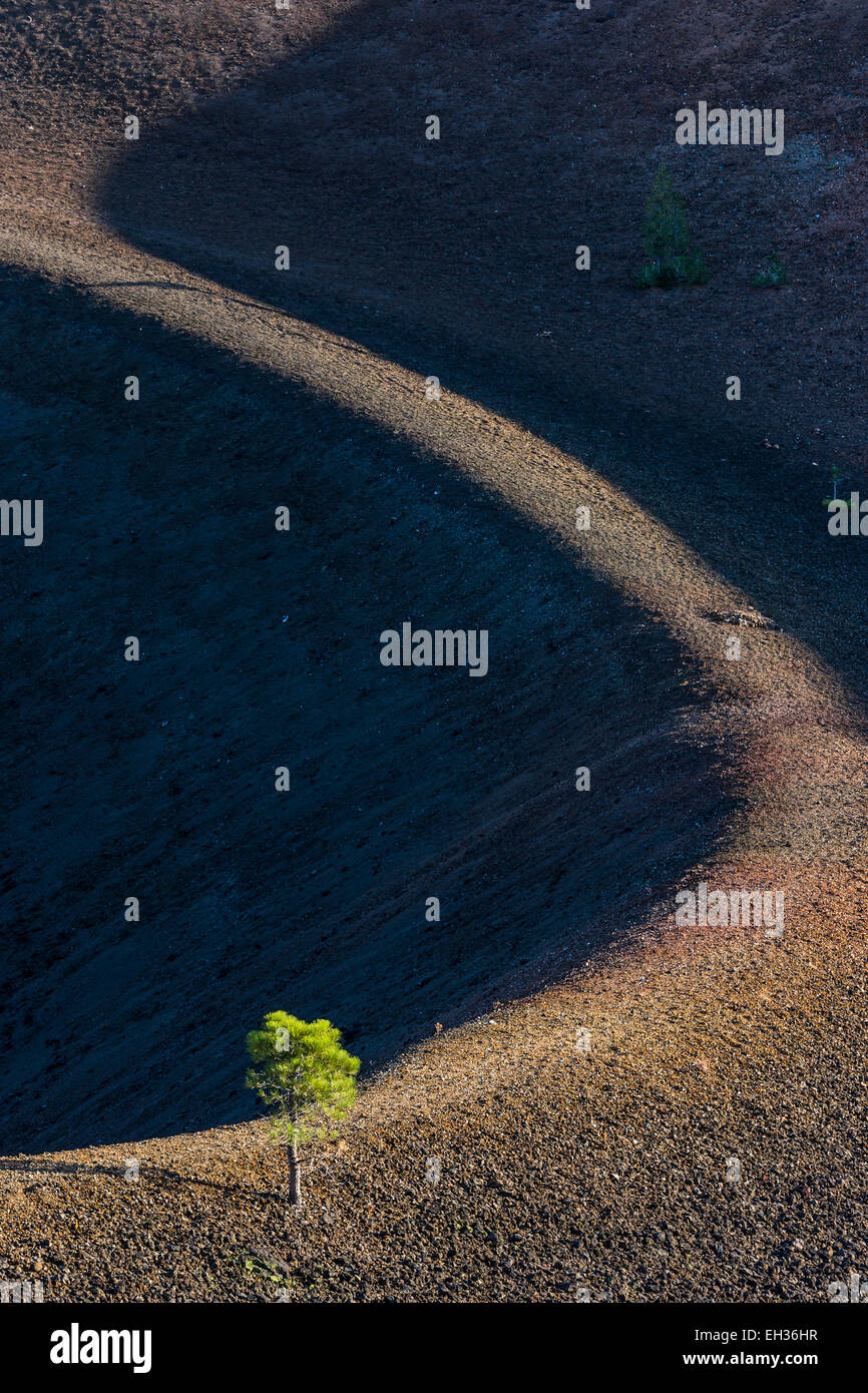 Rim of the volcanic cinder cone along the Cinder Cone Trail in Lassen ...