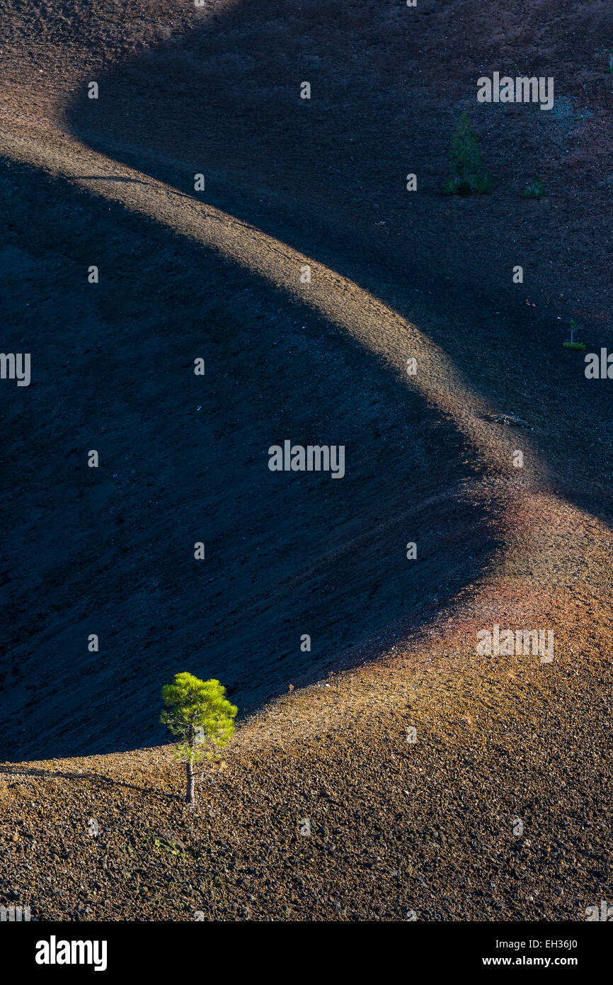 Rim of the volcanic cinder cone along the Cinder Cone Trail in Lassen ...