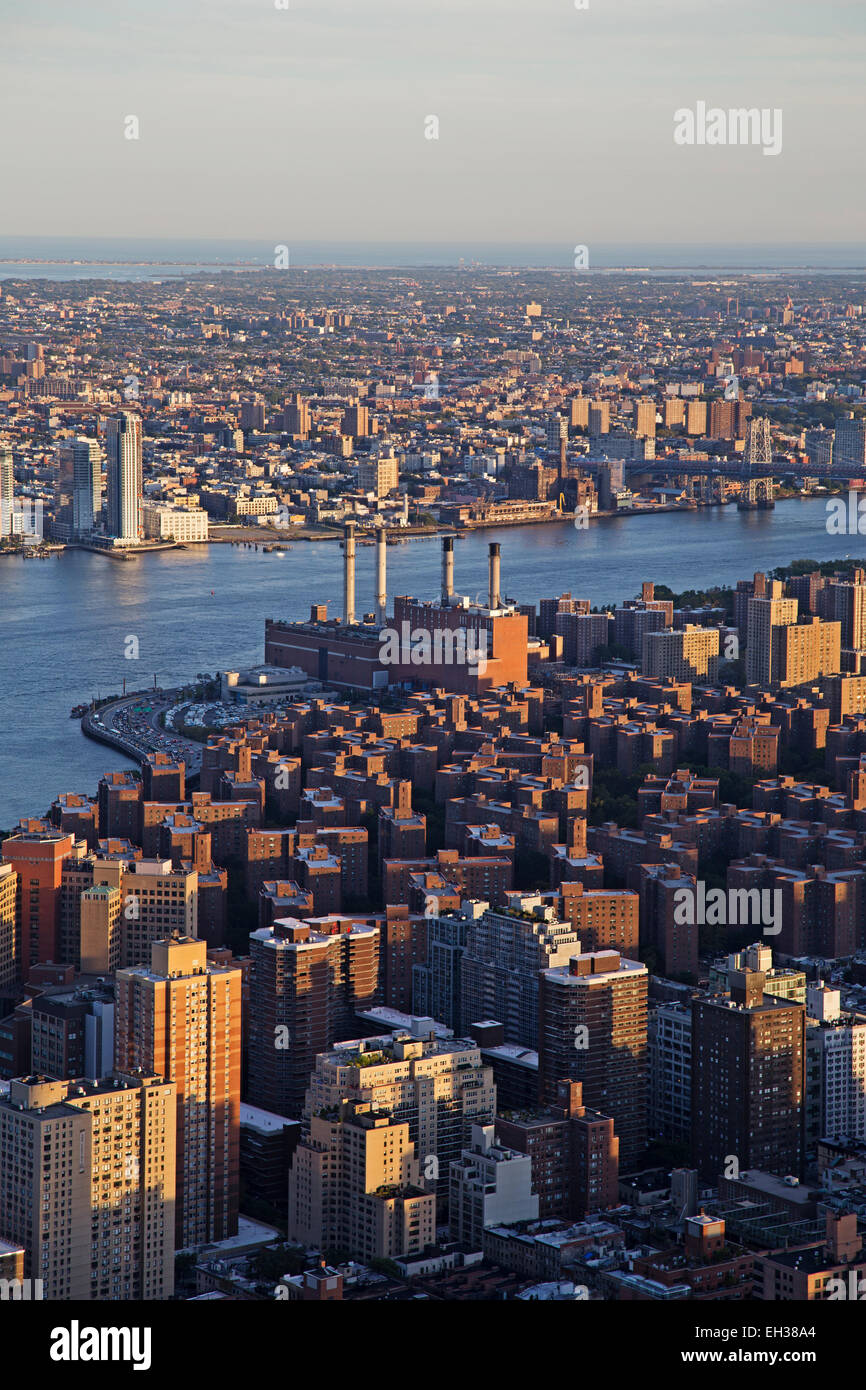 Aerial View of Manhattan, East River and Brooklyn, New York City, New ...