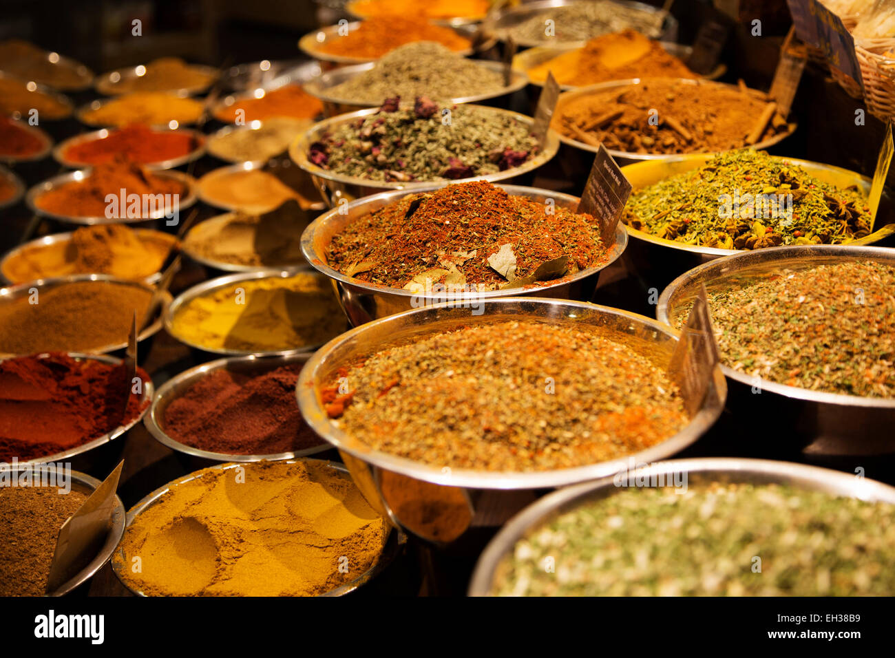 Spices, Chelsea Market, New York City, New York, USA Stock Photo