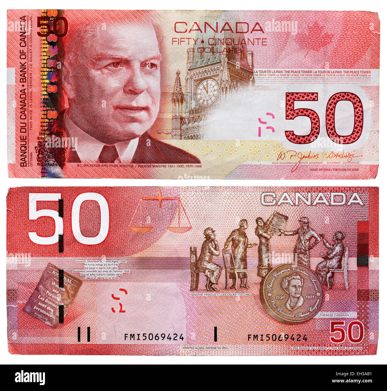 Canadian dollar bill 50 hi-res stock photography and images - Alamy