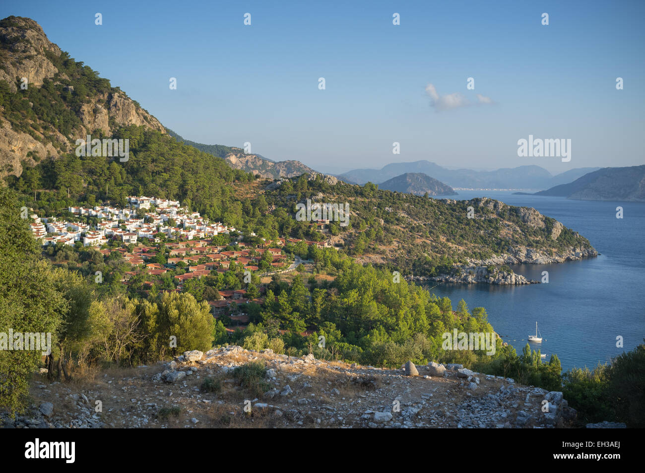 Houses on the cliff near Marmaris in Turkey Stock Photo Alamy