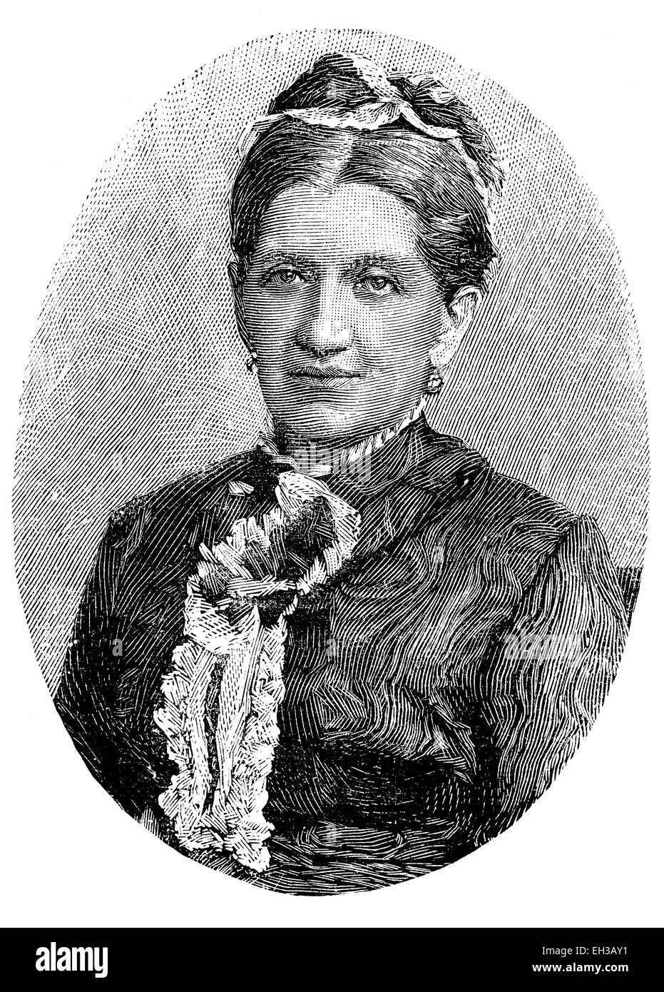 Johanna Friederike Charlotte Dorothea Eleonore von Bismarck, n?e von Puttkamer, 1824 - 1894, wife of Otto von Bismarck, wood engraving, 1880 Stock Photo