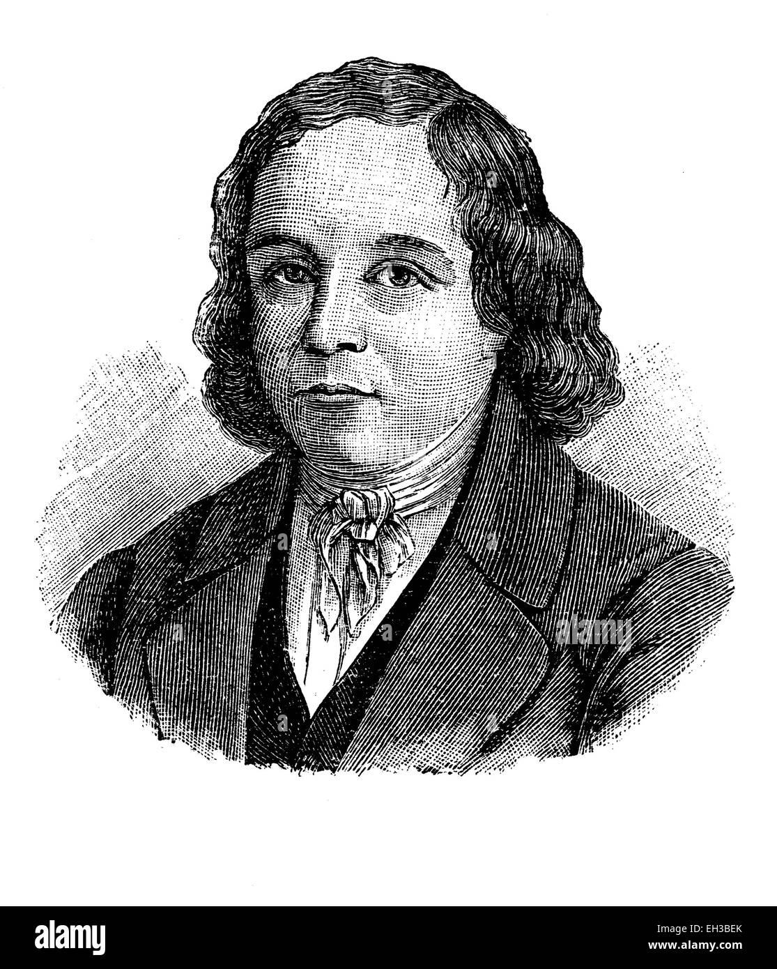 Johann Georg August Wirth, 1798 - 1848, a German lawyer, writer and politician, historical engraving, circa 1885 Stock Photo
