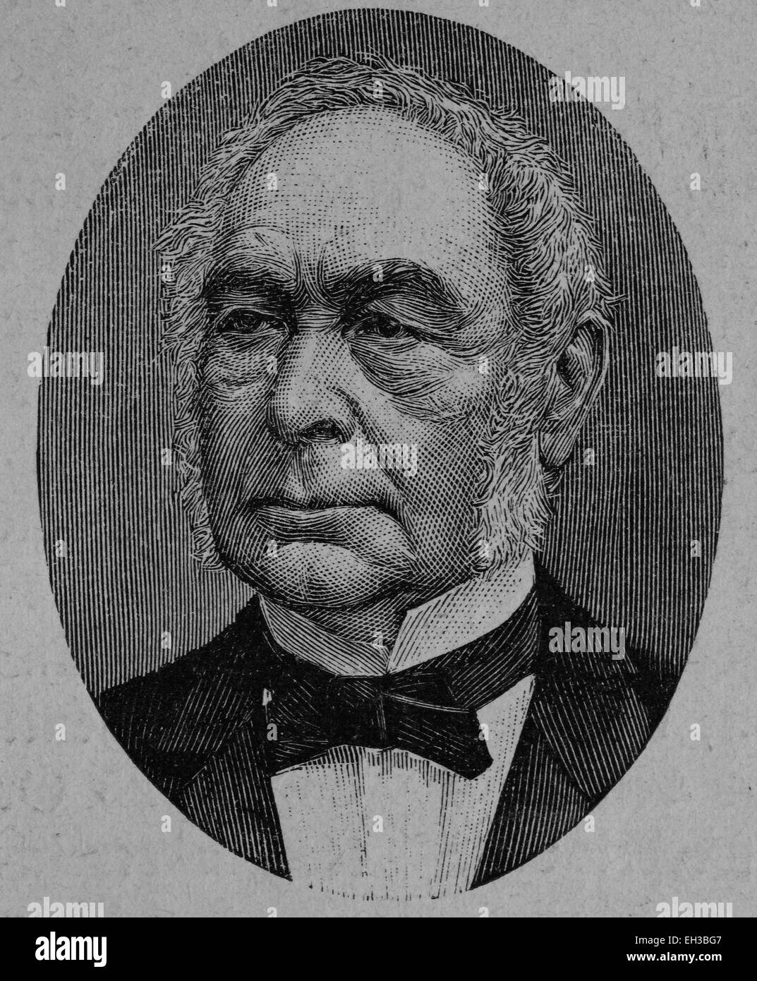 Frankfurter Parlament: Georg Bernhard Simson, 1817 - 1897, a Prussian lawyer and politician, wood engraving, about 1880 Stock Photo