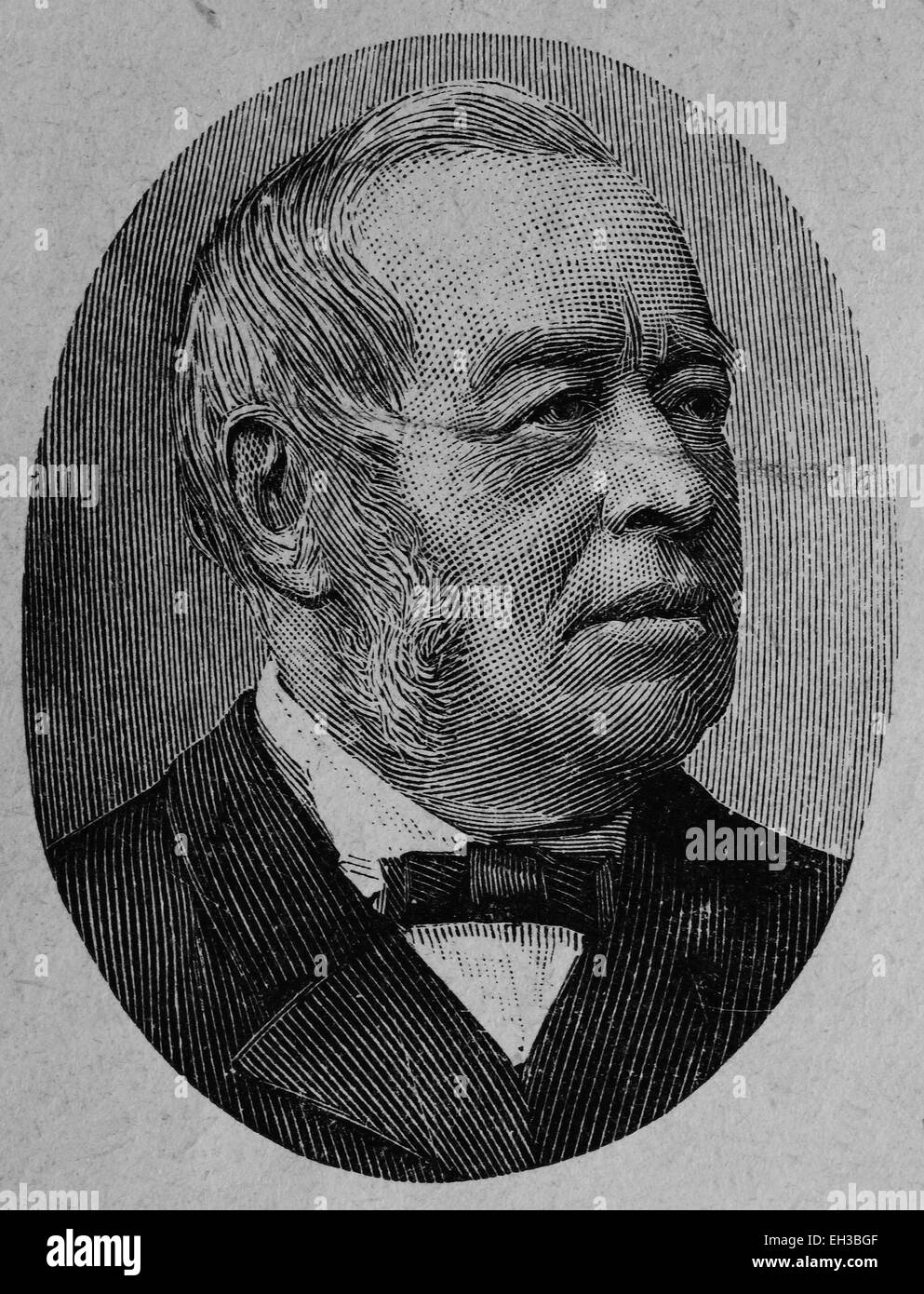 Wilhelm Schrader, 1817-1907, a German politician, wood engraving, about 1880 Stock Photo