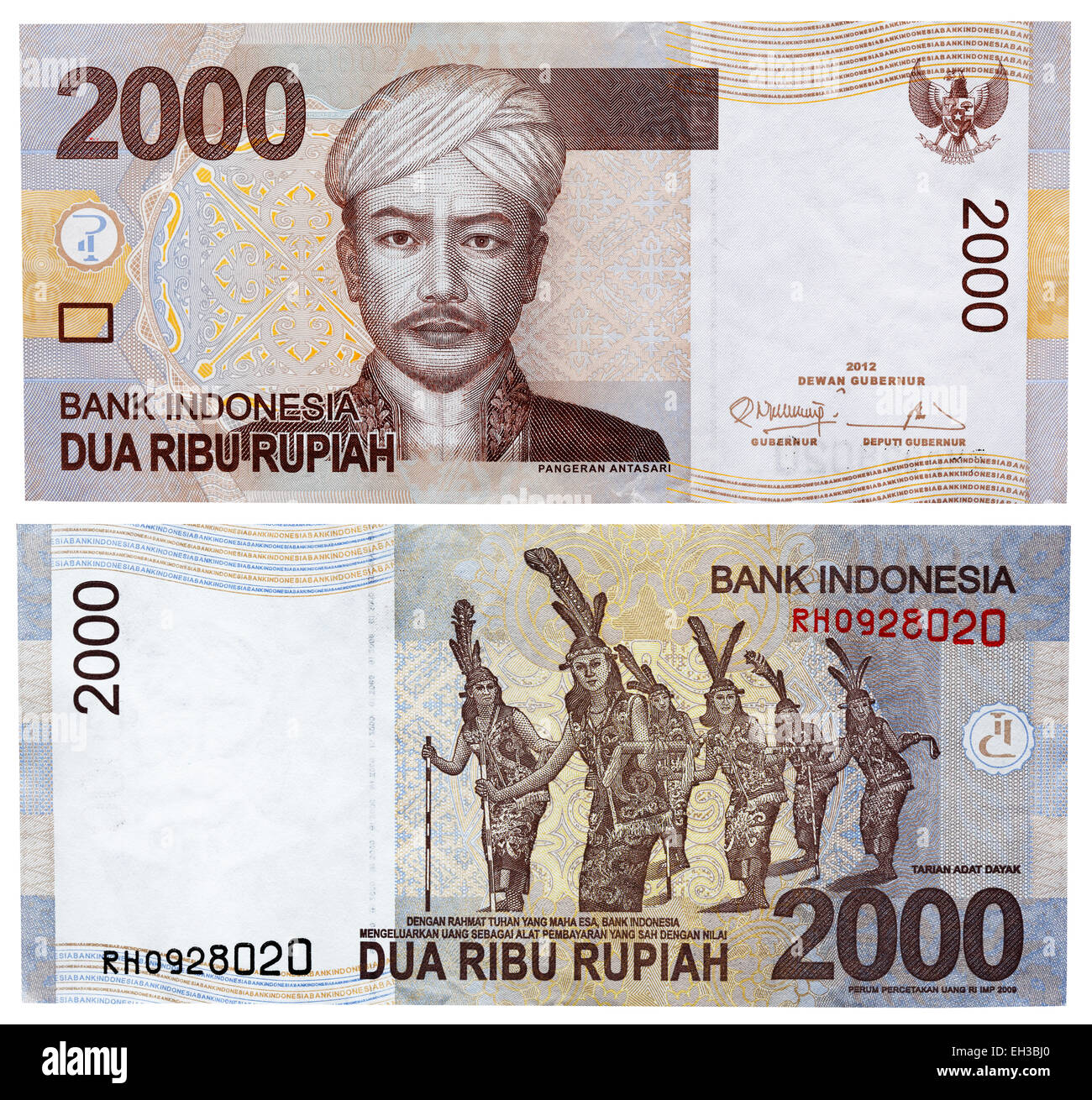 2000 rupiah banknote, Pangeran Antasari, Indonesia, 2012 Stock Photo