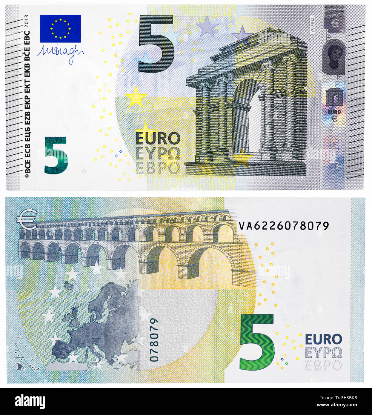 New Banknote 5 Euros Isolate Closeup 5 Euro Banknote Isolated On White  Background Five Euro Banknote Isolated On White View From Above Stock Photo  - Download Image Now - iStock