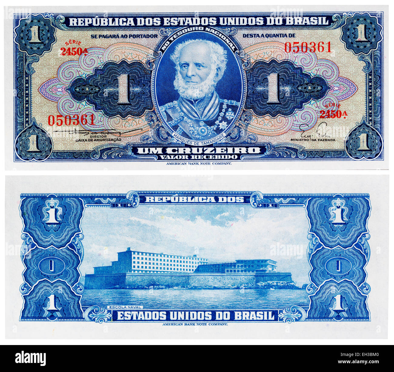 1 cruzeiro banknote, Joaquim Marques Lisboa, Marquis of Tamandare