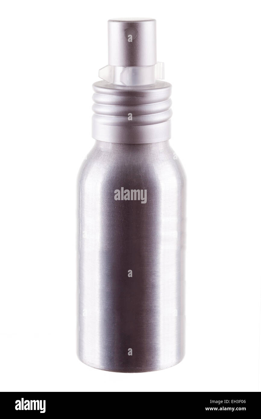 Deodorant aluminium bottle isolated over white background Stock Photo