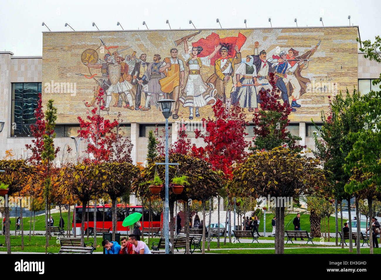 Albania, Tirana, Skenderbej square, National History Museum Stock Photo