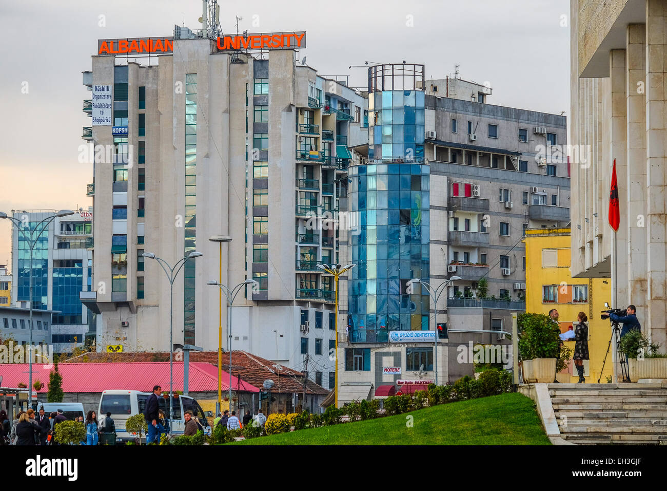 Albania, Tirana, albanian university building Stock Photo Alamy
