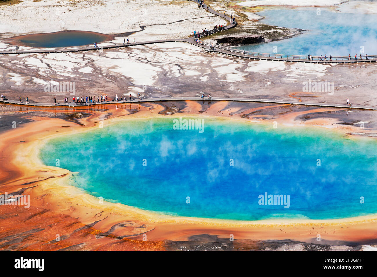 Grand Prismatic Spring, Yellowstone National Park, Wyoming Stock Photo
