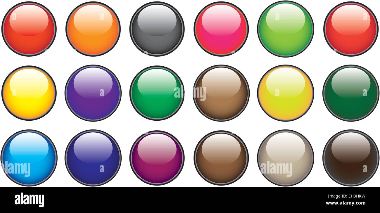 Set of the colorful buttons Stock Vector Image & Art - Alamy