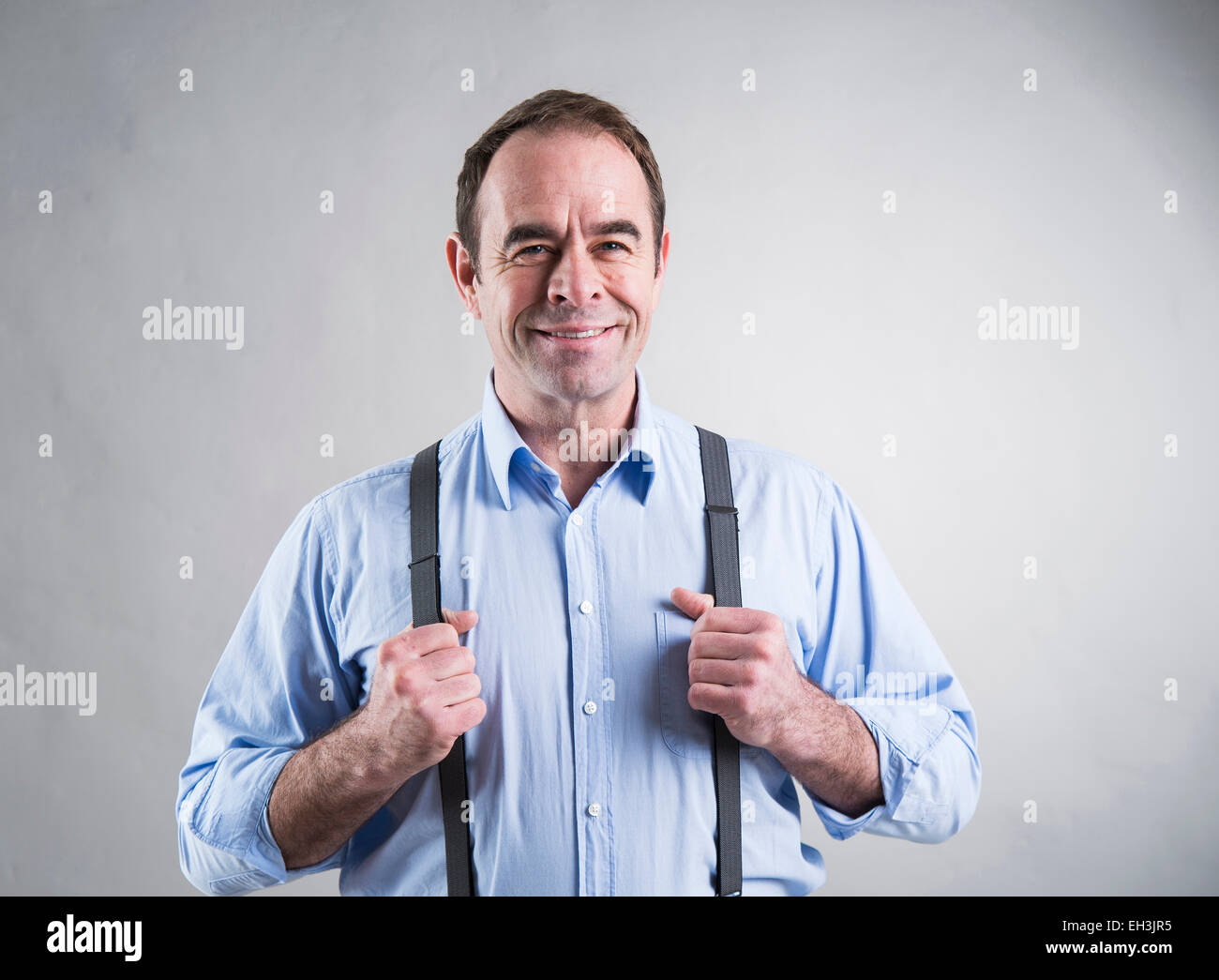Successful businessman being happy Stock Photo