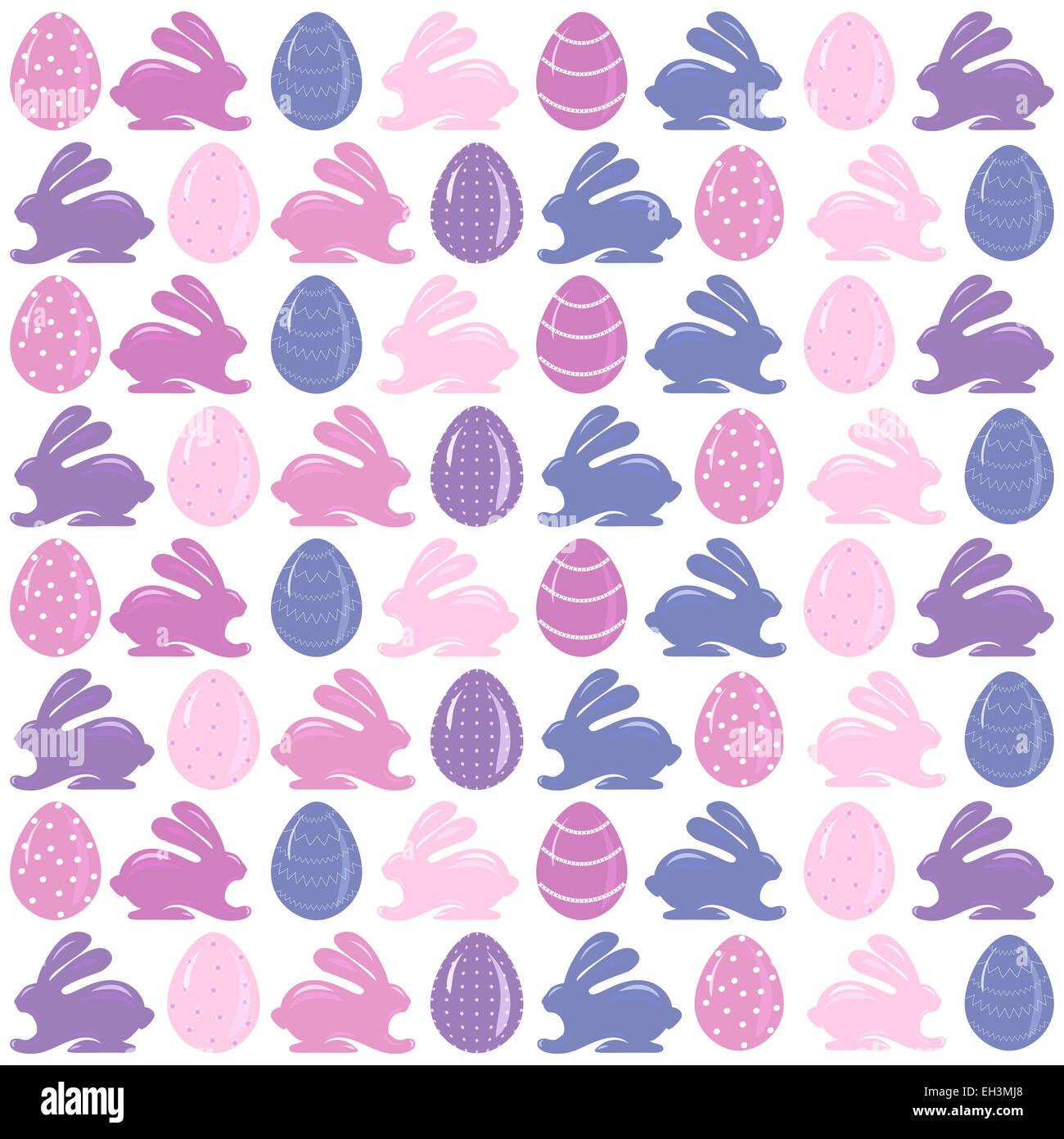 Seamless easter pattern with eggs and rabbit Stock Photo - Alamy