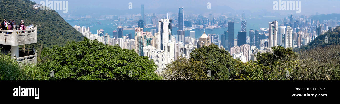 The stunning view of Hong kong from victoria Peak Stock Photo