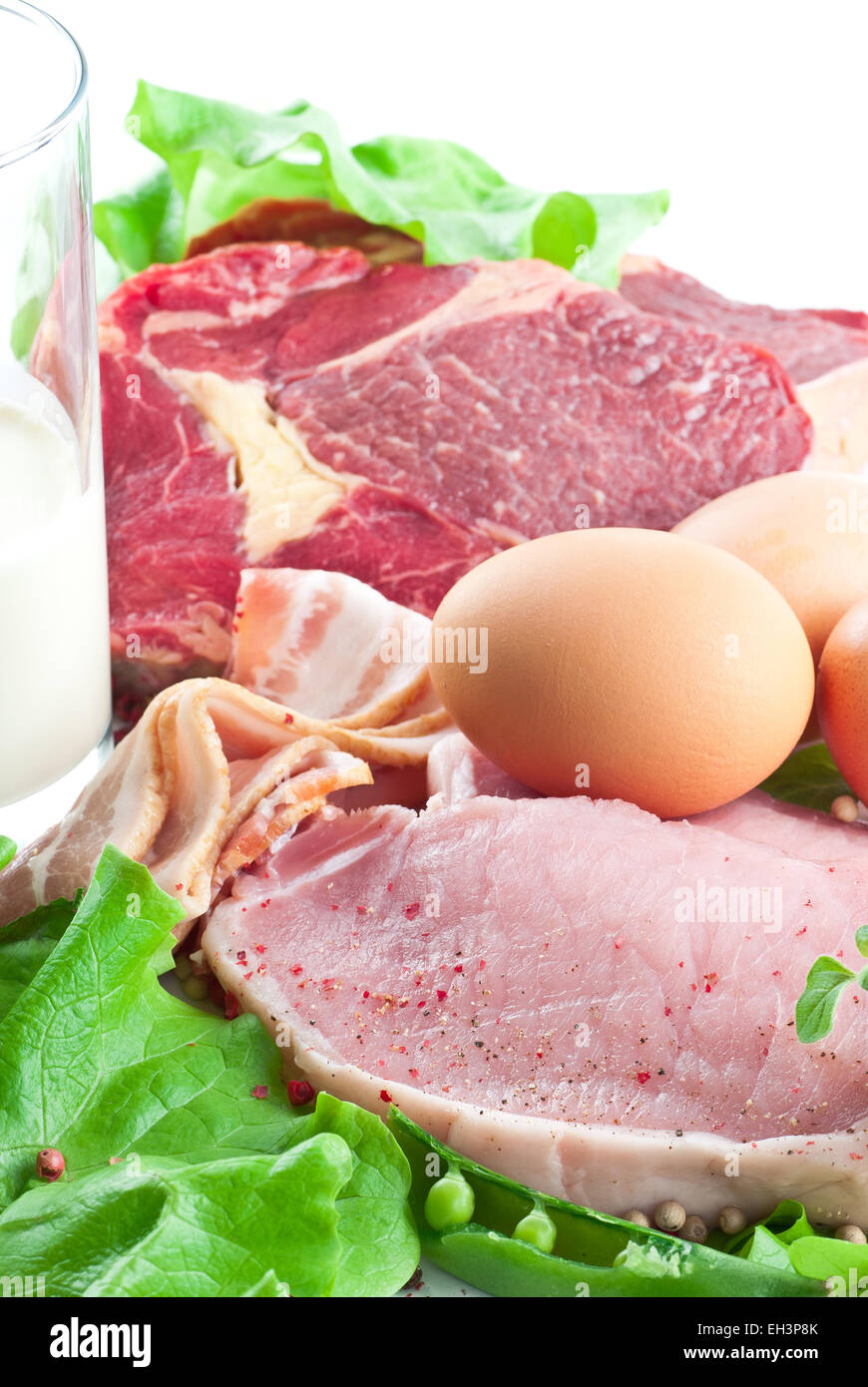 Eggs milk red meat hi-res stock photography and images - Alamy