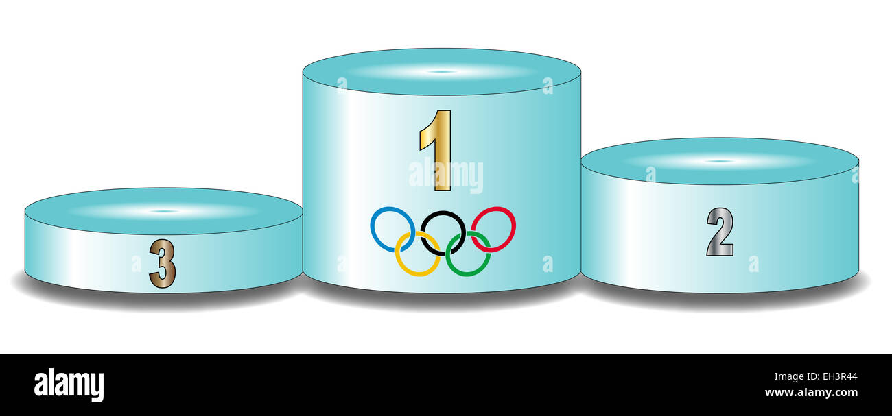 A winners podium for the olympic games over a white background Stock Photo