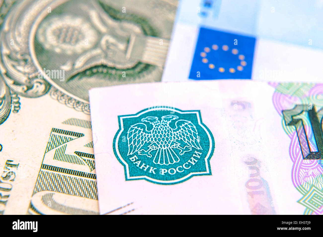 World money - Dollars, euros, russian roubles Stock Photo - Alamy