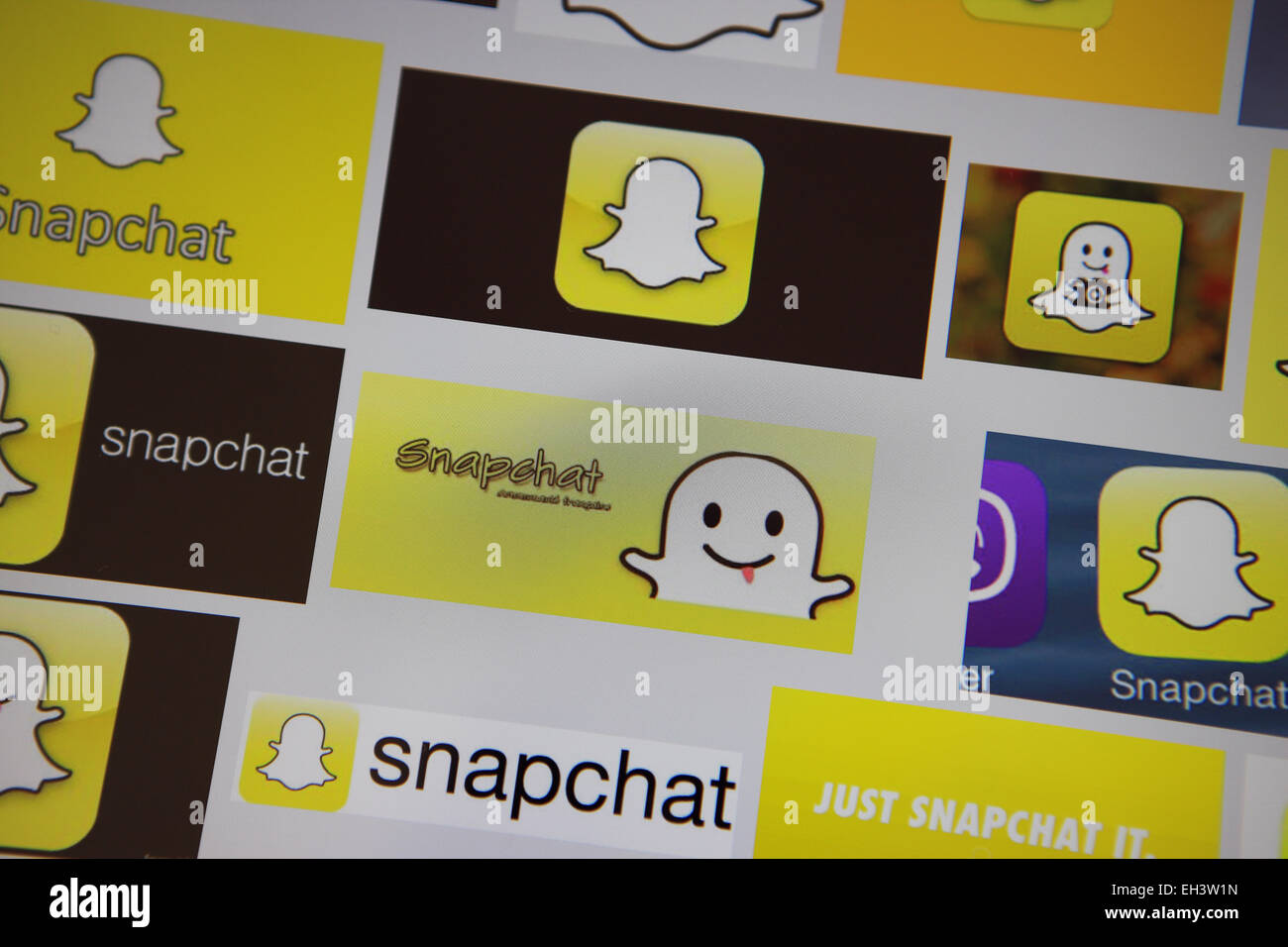 Snapchat logos Stock Photo
