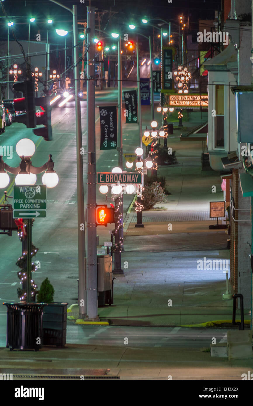 Christmas street light decorations in Winchester Kentucky Stock Photo