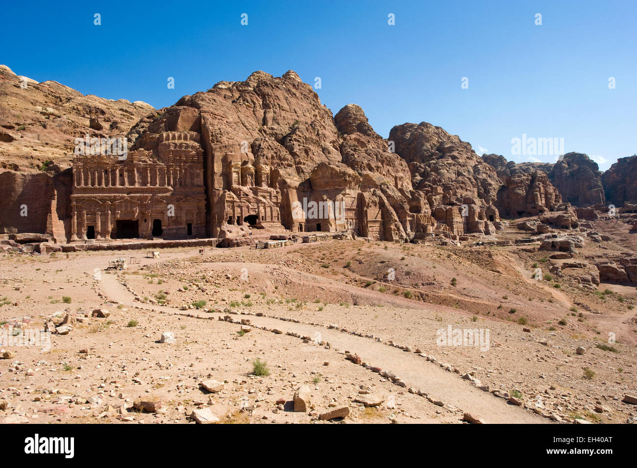 The Royal tombs in Petra in Jordan Stock Photo