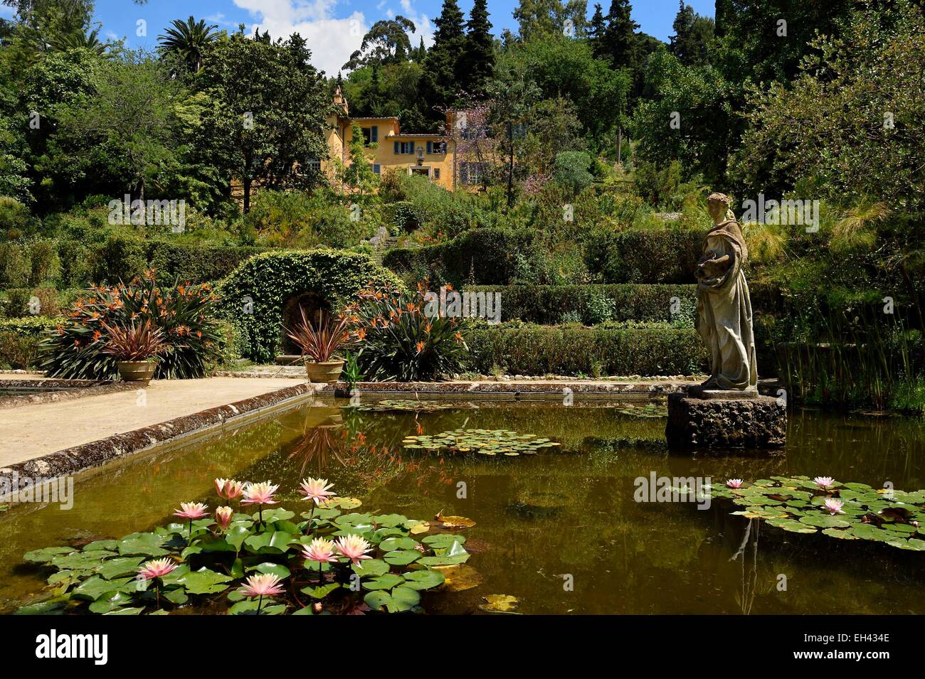 France, Alpes Maritimes, Menton, garden Serre de la Madone and the villa of Major Lawrence Johnston Stock Photo
