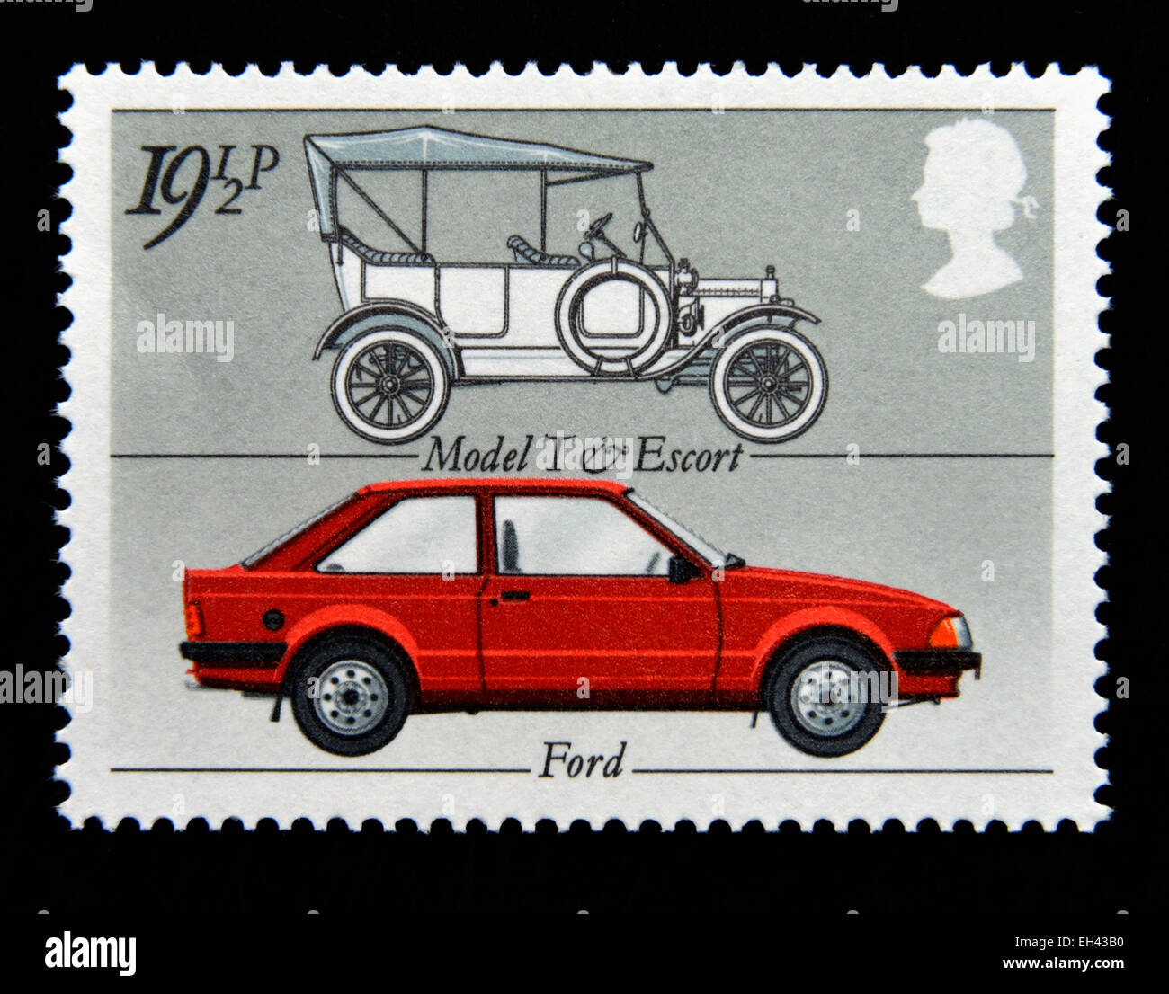 Postage stamp. Great Britain. Queen Elizabeth II. 1982. British Motor