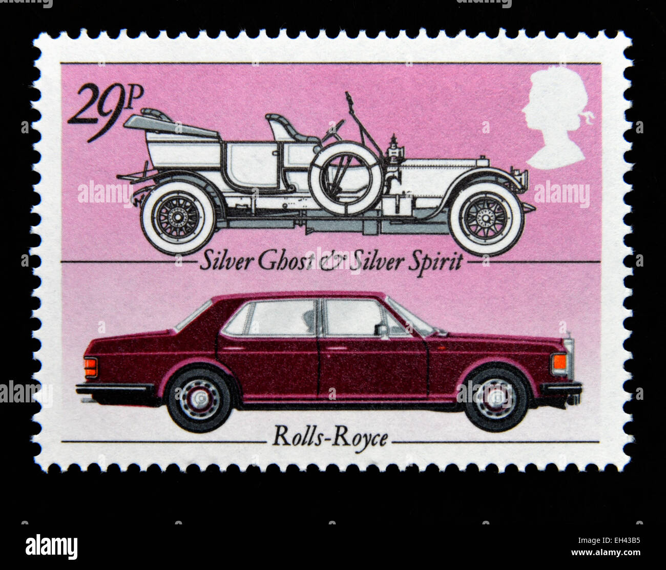 Postage stamp. Great Britain. Queen Elizabeth II. 1982. British Motor