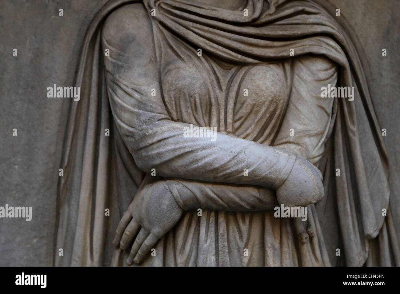 Italy. Rome. Capitoline Museums The courtyard of Conservatori Palace. Personifications of Provinces, Gallica, subject to Rome. Stock Photo