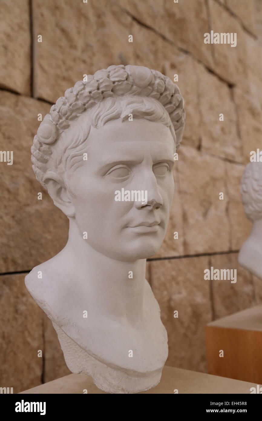Augustus (63BC-14AD). Founder of the Roman Empire and first Emperor (27BC-14AD). Bust. Stock Photo
