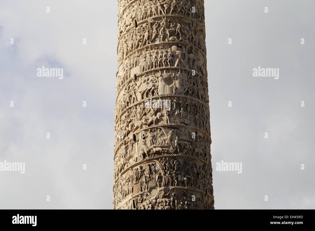 Italy. Rome. Column of Marcus Aurelius. Scene from the Marcomannics Wars. Detail sperial relief. Erected, 180-196 by Commodus. Stock Photo