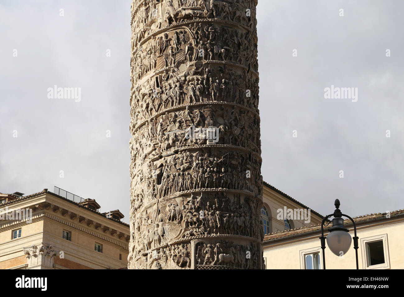 Italy. Rome. Column of Marcus Aurelius. Scene from the Marcomannics Wars. Detail sperial relief. Erected, 180-196 by Commodus. Stock Photo