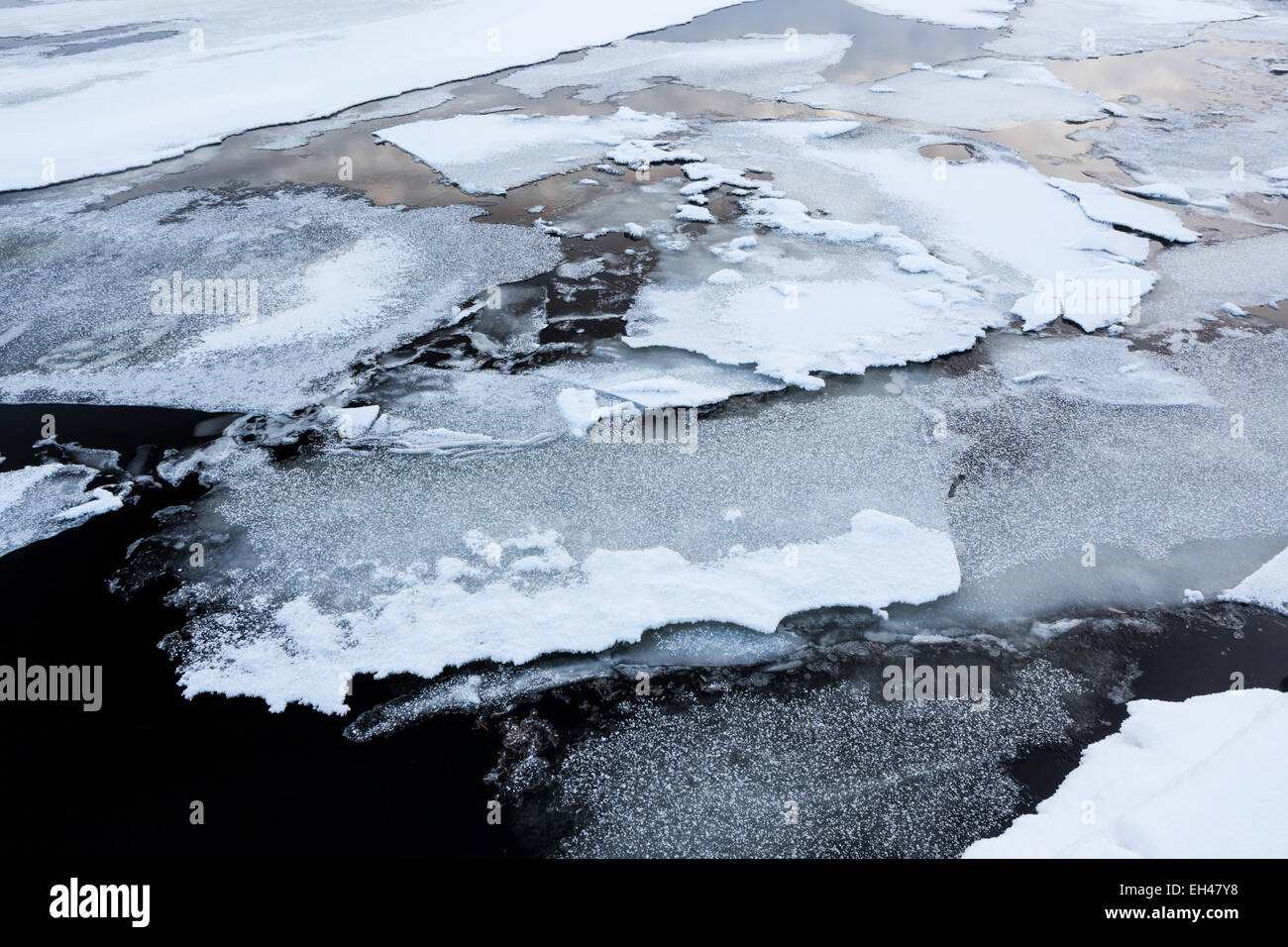 Drone monitoring ice thickness on a lake