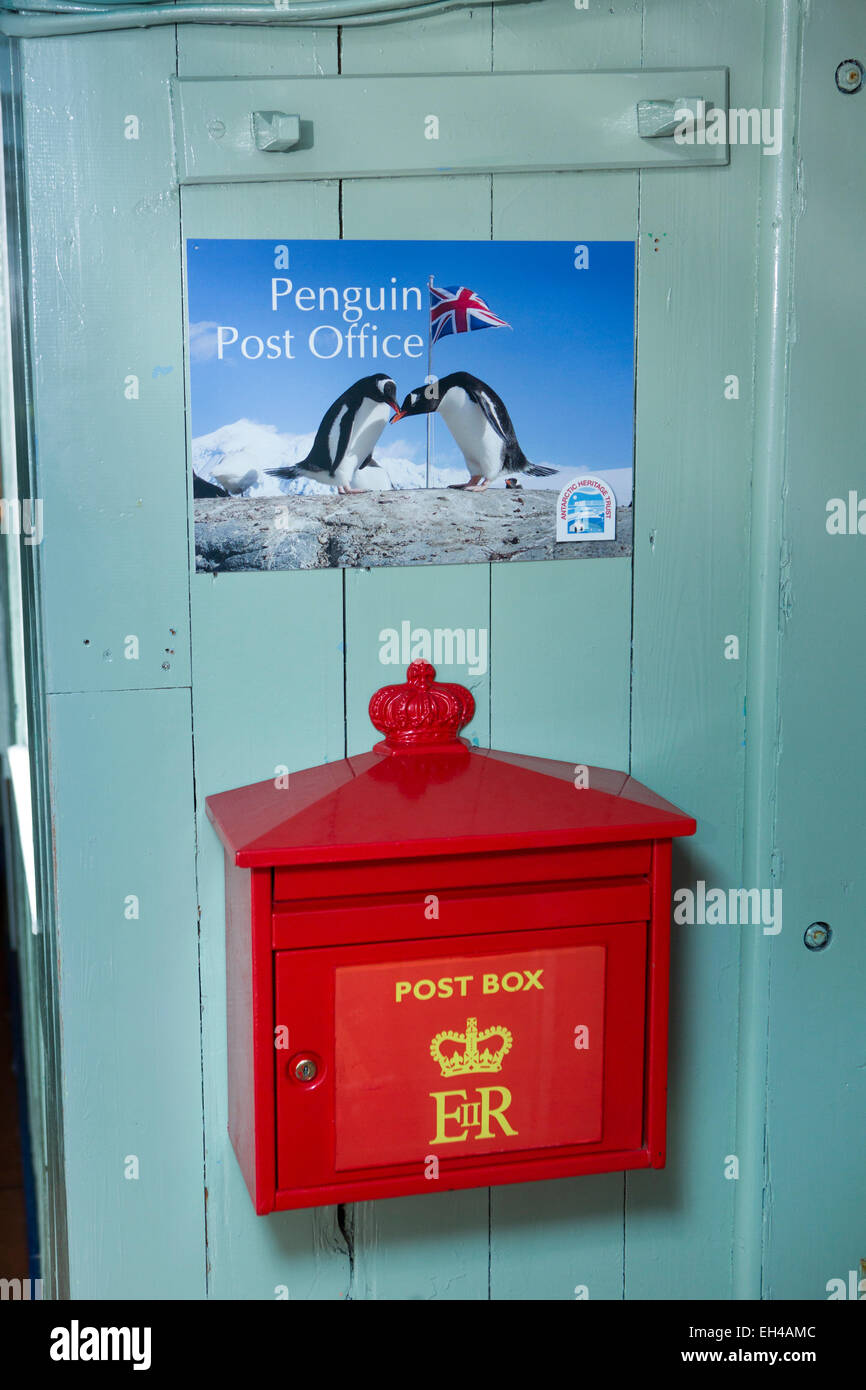Antarctica, Goudier Island, Port Lockroy, British base, most southerly Royal Mail, post box Stock Photo