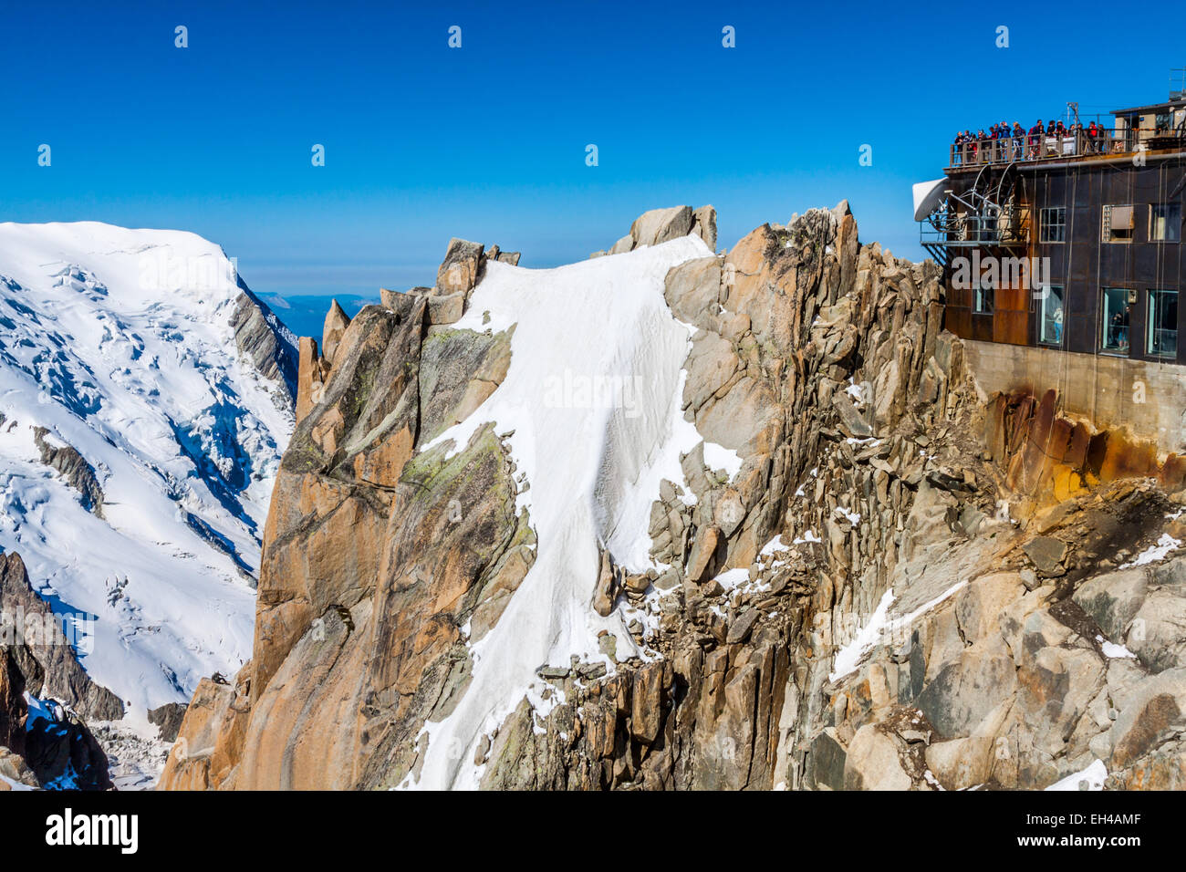 View of the rock of Aiguille du Midi, mont-Blanc, France, by beautiful ...