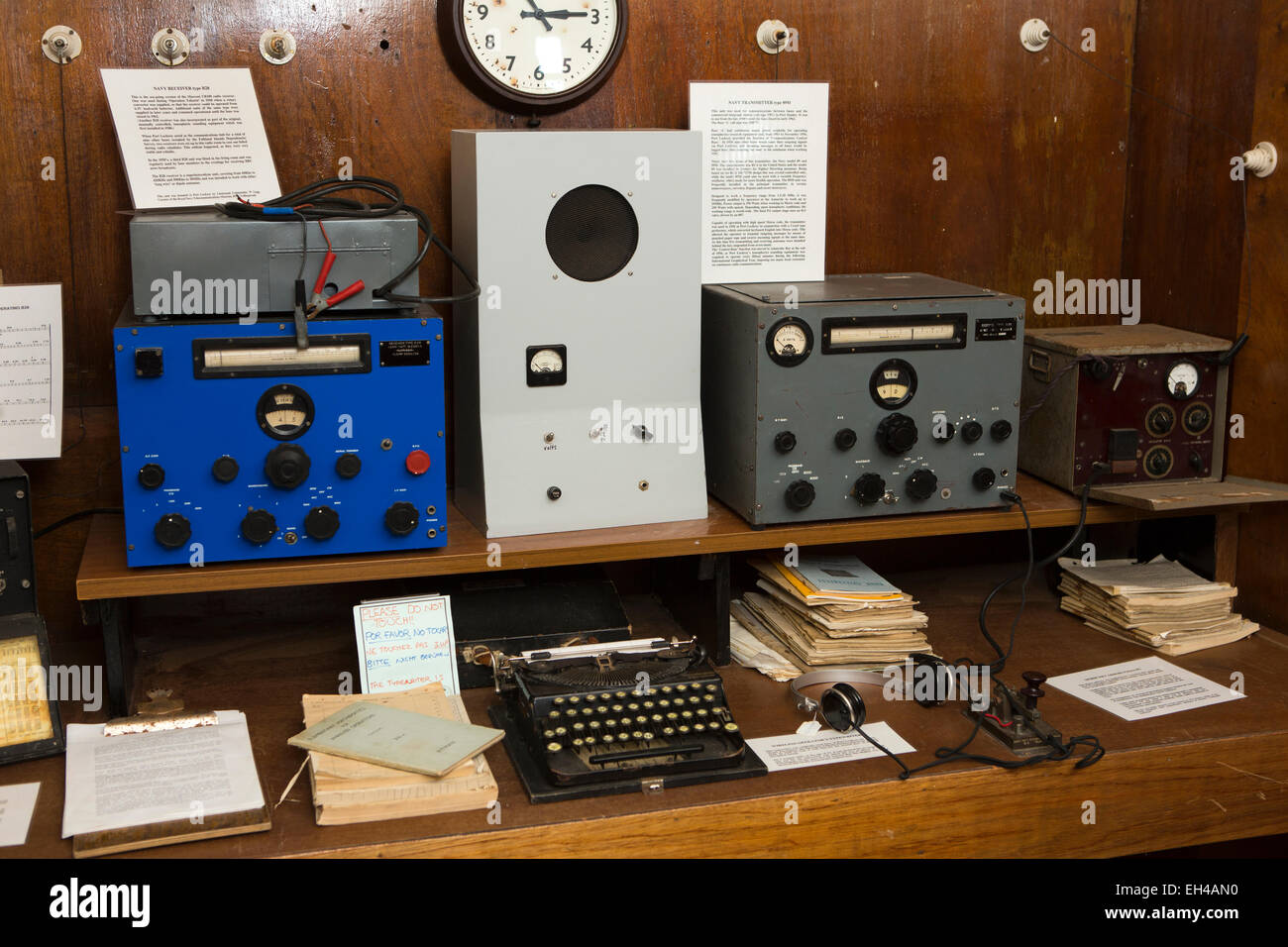 Antarctica, Goudier Island, Port Lockroy British base museum, Radio Room Stock Photo