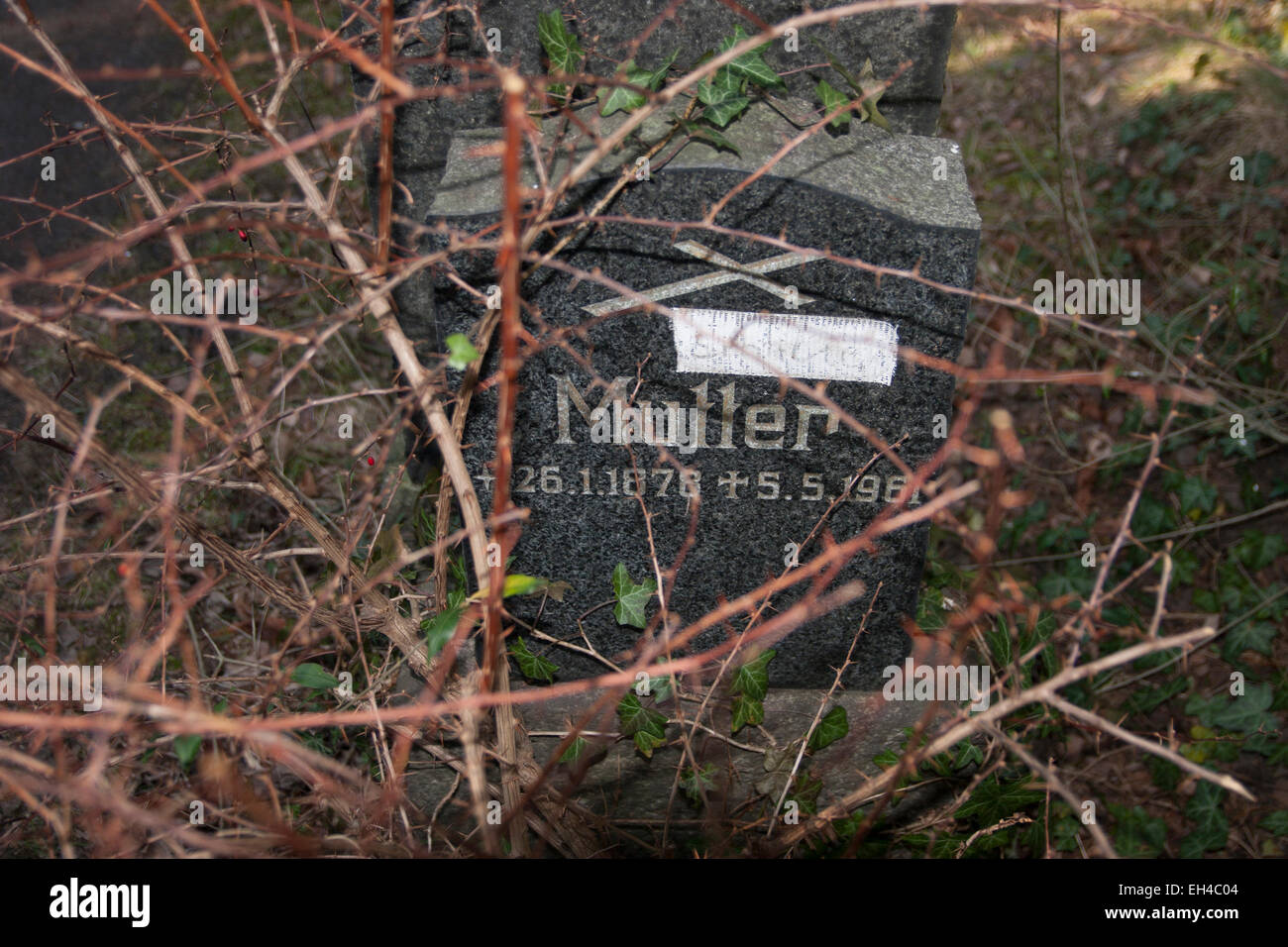Grave Gravestone Mother (Mutter) Berlin Germany. For Editorial Use only. Stock Photo