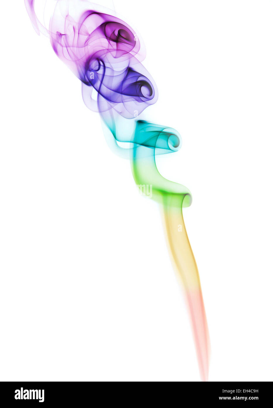 Multicoloured fume of a incense stick Stock Photo