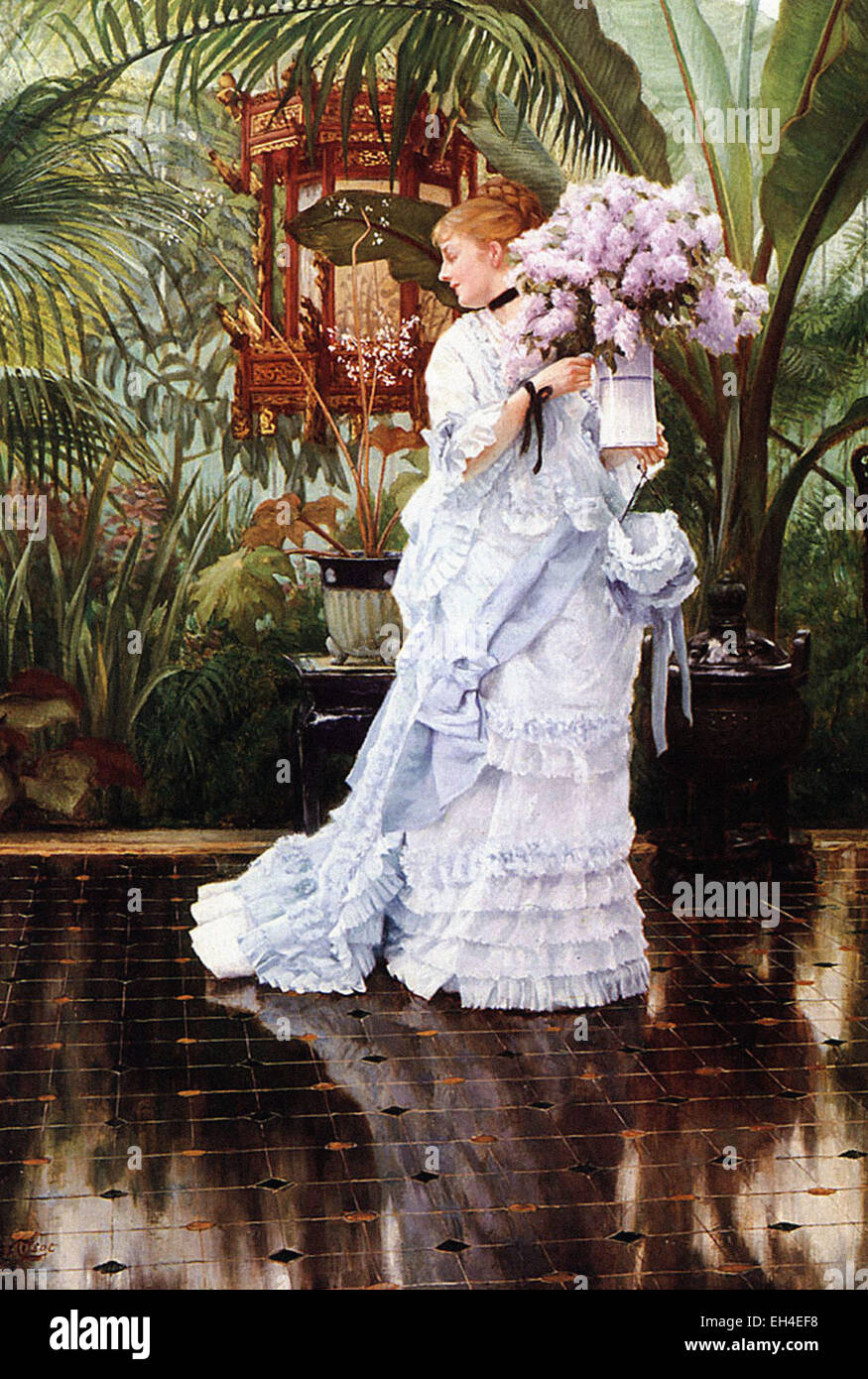 James Tissot  The Bunch of Lilacs Stock Photo