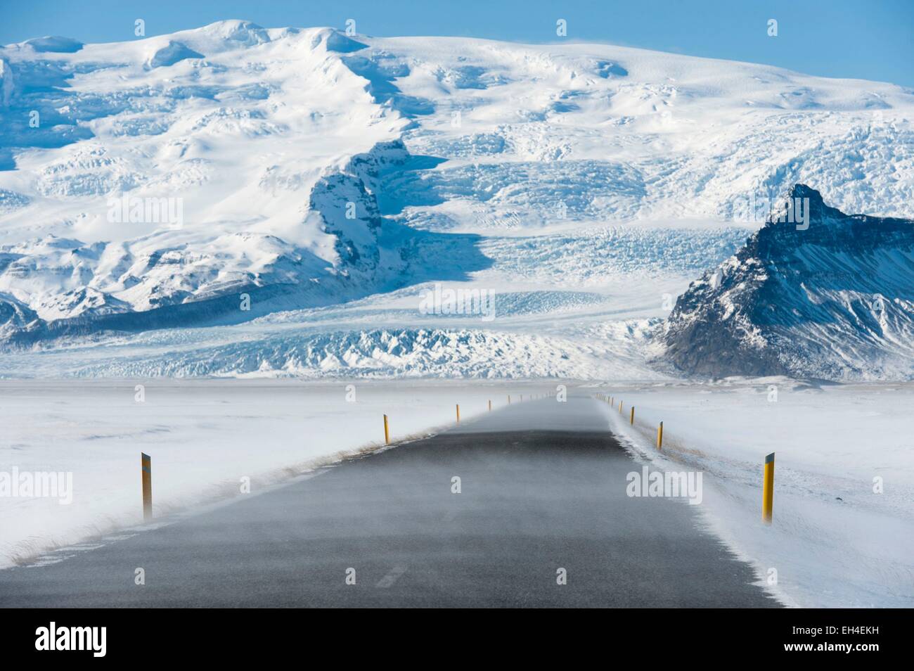Iceland, Austurland, circular route number 1 in winter Stock Photo