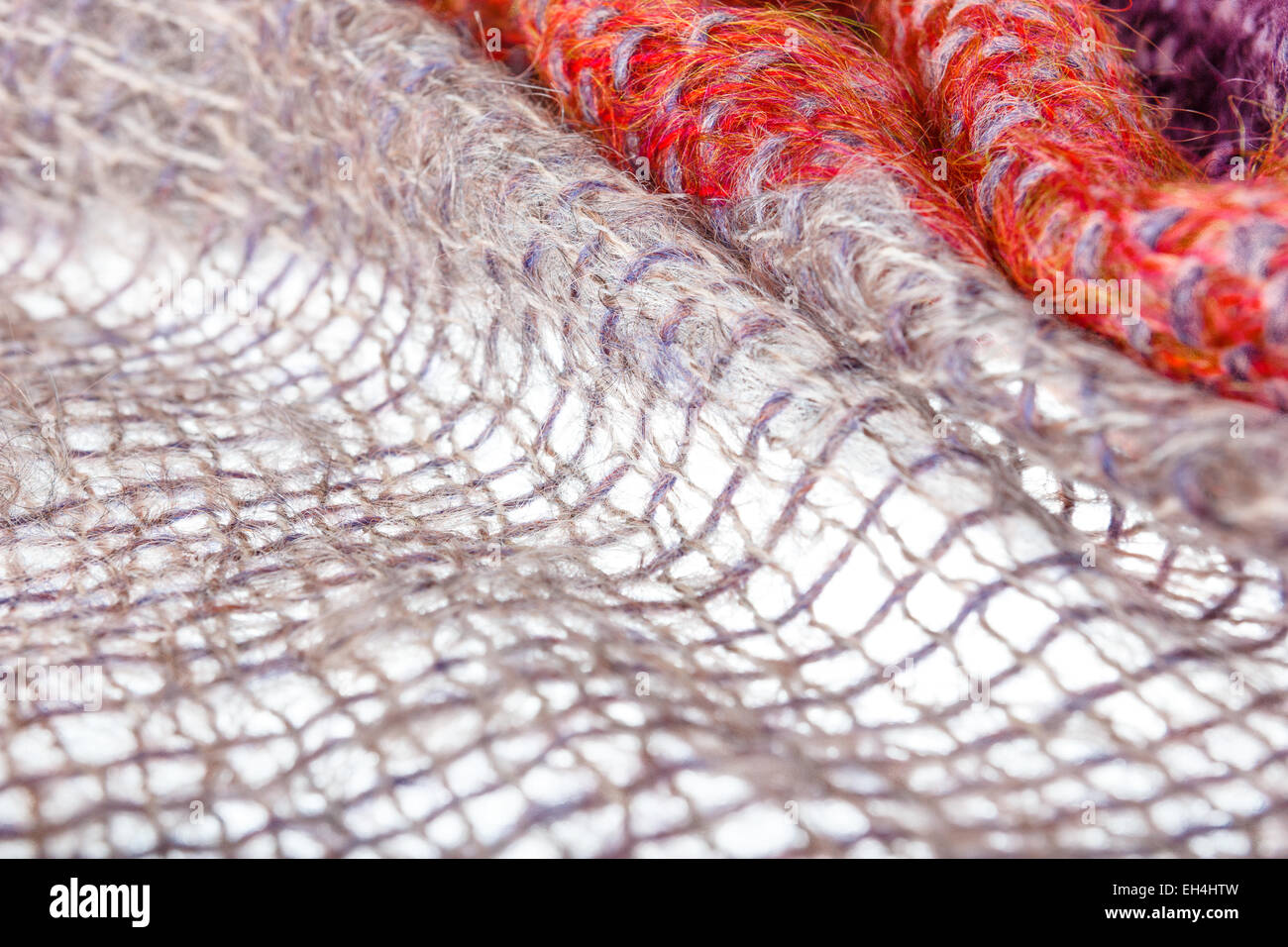 Pattern of knitted scarf with threaded texture , Wool fabric background ...
