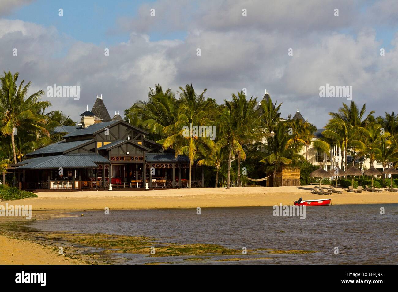 Mauritius, South West Coast, Savanne District, Hotel beach Heritage Awali Golf and Spa Resort Bel Ombre Stock Photo