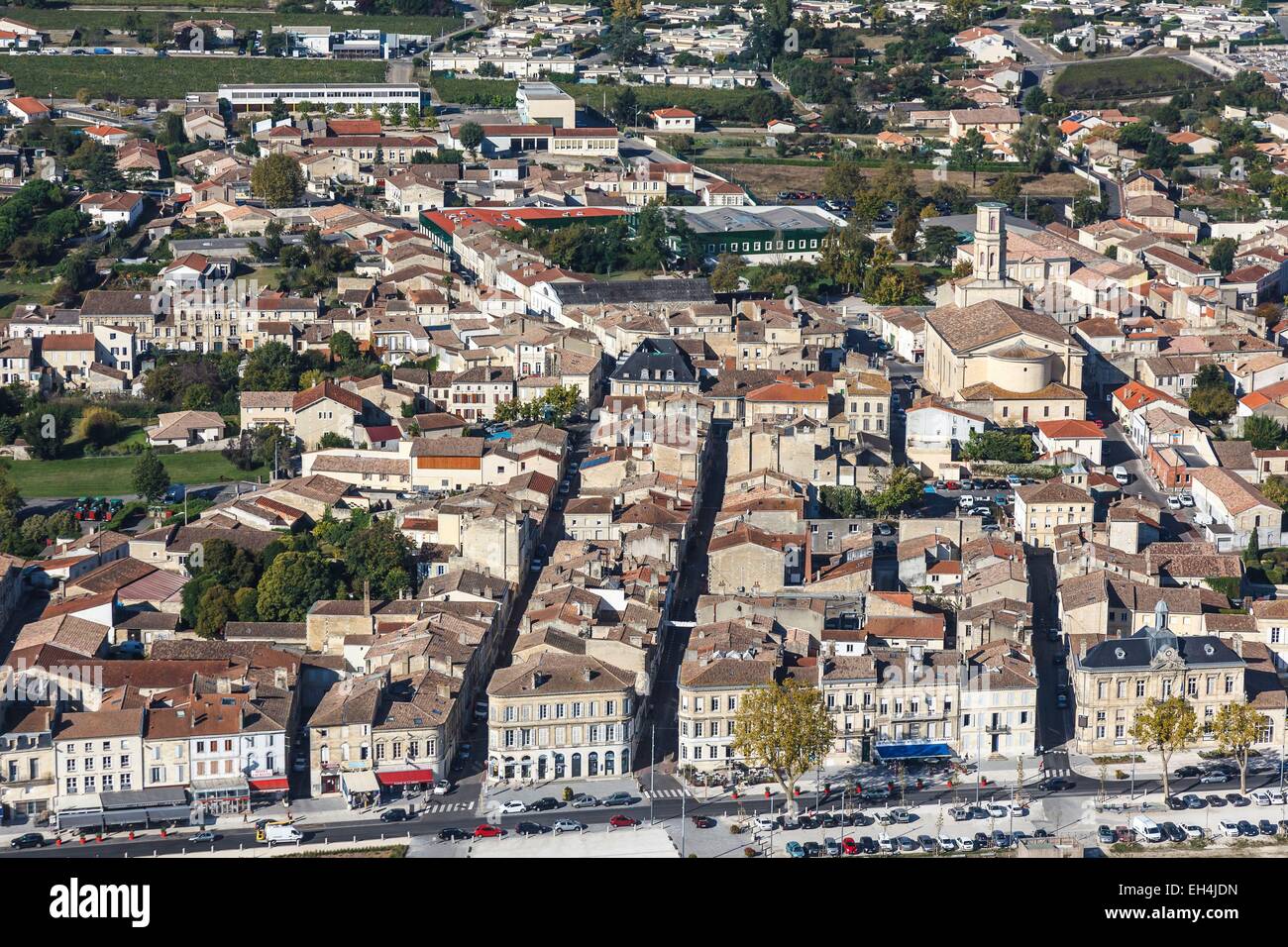 France, Gironde, Pauillac, the town (aerial view) Stock Photo