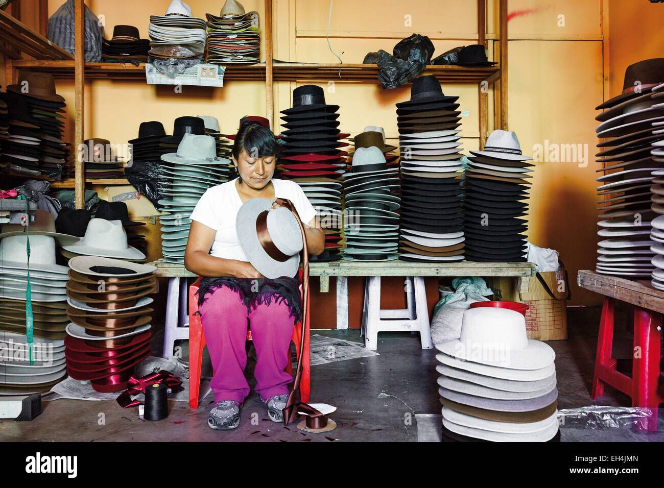 workshop for alpine felt hat making - tools and equipment for hatmaking on  table Stock Photo - Alamy